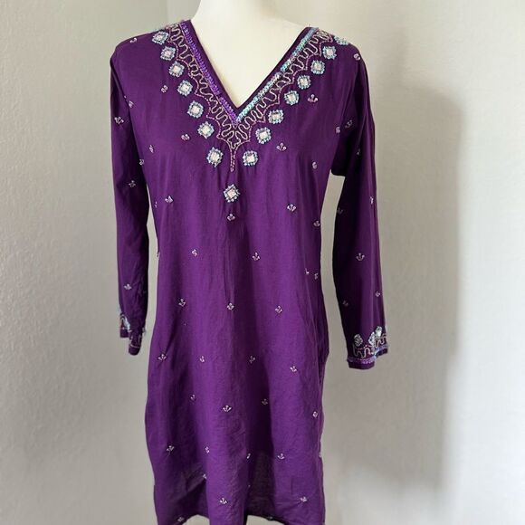 Tops - Purple Embellished tunic top